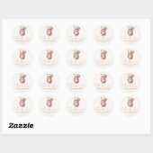 Teddy Bear Cute Pink Brown Baby shower Dank u Ronde Sticker (Vel)