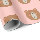 Teddy Bear Cute Pink Wrapping Paper Cadeaupapier (Rol Hoek)