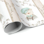 Teddy Bear Cute Schattig Whimsy Sweet Greenery Cadeaupapier (Rol Hoek)