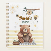 Teddy bear cute school planner with honey pot (Voorkant)