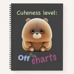 Teddy Bear Cuteness Level Leuk Schattig Grappig Notitieboek