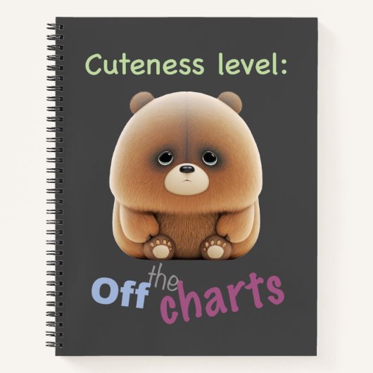 Teddy Bear Cuteness Level Leuk Schattig Grappig Notitieboek (Voorkant)