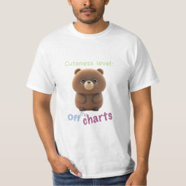 Teddy Bear Cuteness Level Leuk Schattig Grappig T-shirt