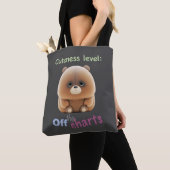 Teddy Bear Cuteness Level Leuk Schattig Grappig Tote Bag (Dichtbij)