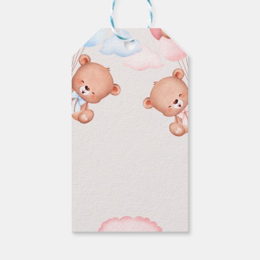 Teddy Bear Dank je Baby shower Cadeaulabel (Achterkant)