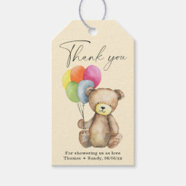 Teddy Bear - Dank je Baby shower feest Cadeaulabel