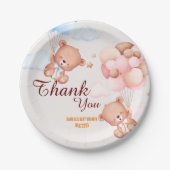 Teddy Bear Dank je Baby shower Papieren Bordje (Voorkant)