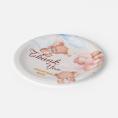 Teddy Bear Dank je Baby shower Papieren Bordje (Gekanteld)