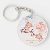 Teddy Bear Dank je Baby shower Sleutelhanger (Voorkant)