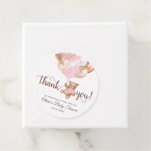 Teddy Bear Dank je Baby shower voor cadeautjes Lab Bedankjes Labels (In situ)