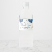 Teddy Bear Dank je Baby shower Waterfles Etiket (Voorkant)