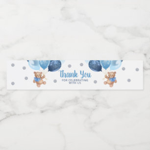 Teddy Bear Dank je Baby shower Waterfles Etiket