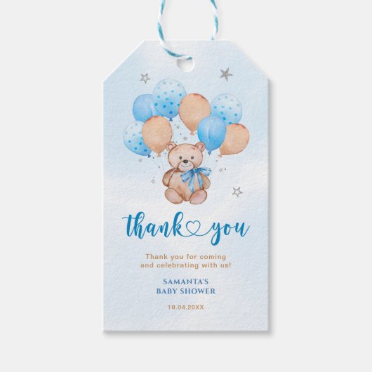 Teddy Bear Dank u Cadeau Labels Cadeaulabel (Voorkant)