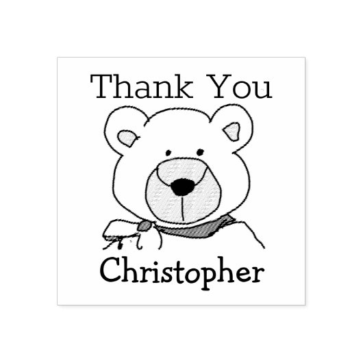 Teddy Bear Dank u Rubber Stamp Rubberstempel (Afrduk)
