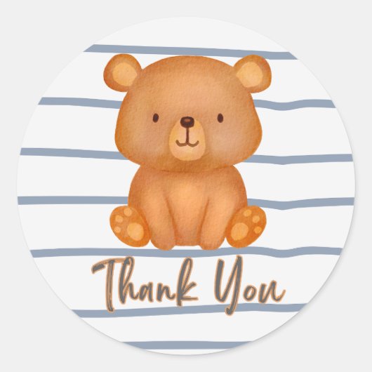 Teddy Bear Dank u Sticker (Voorkant)