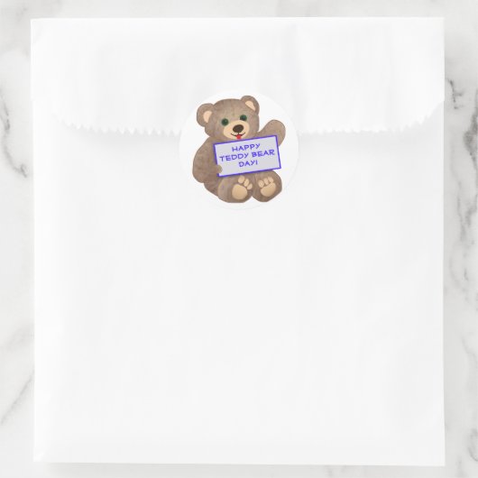 Teddy Bear Day Ronde Sticker (Tas)