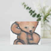 Teddy Bear denkt CricketDiane Designer Stuff Briefkaart (Staand voorkant)