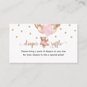 Teddy Bear Diaper Raffle Baby shower Enclosure Car Informatiekaartje