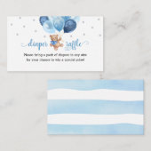 Teddy Bear Diaper Raffle Baby shower Informatiekaartje (Voorkant / Achterkant)