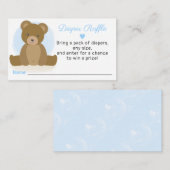 Teddy Bear Diaper Raffle Boy Baby shower Informatiekaartje (Voorkant / Achterkant)