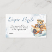 Teddy Bear Diaper Raffle Boy Baby shower Informatiekaartje (Voorkant)