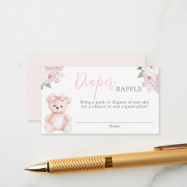 Teddy Bear Diaper Raffle Card Informatiekaartje