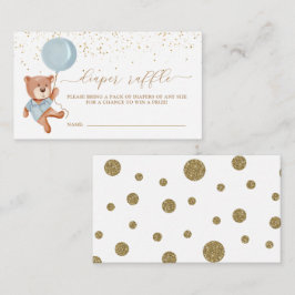 Teddy Bear Diaper Raffle Ticket Enclosure Card Informatiekaartje