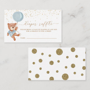 Teddy Bear Diaper Raffle Ticket Enclosure Card Informatiekaartje