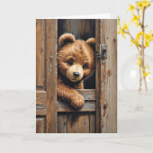 Teddy Bear die aan je denkt Kaart (Gele Bloem)