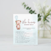 Teddy Bear die mama het beste Baby shower spel ken (Staand voorkant)