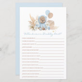 Teddy Bear die weet dat papa het beste Baby shower (Voorkant / Achterkant)