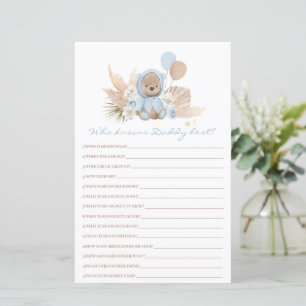 Teddy Bear die weet dat papa het beste Baby shower