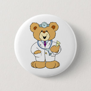 Teddy Bear Doctor Ronde Button 5,7 Cm