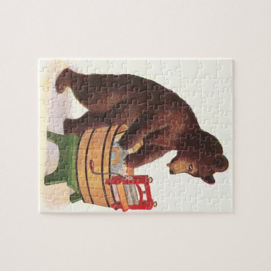 Teddy Bear Doing Laundry Legpuzzel (Horizontaal)