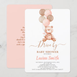 Teddy Bear Drive door Baby shower Meisje Kaart