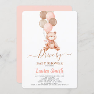 Teddy Bear Drive door Baby shower Meisje Kaart