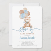 Teddy Bear Drive van Baby shower Boy Kaart (Voorkant)