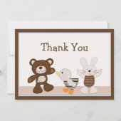 Teddy Bear Duckie Bunny Hartelijk dank Bedankkaart (Voorkant)