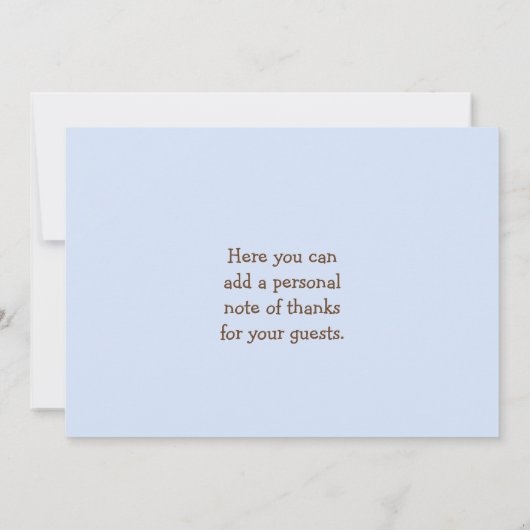 Teddy Bear Duckie Bunny Hartelijk dank Bedankkaart (Achterkant)