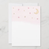 Teddy Bear Dusty Pink Ballon Clouds Baby shower Kaart (Achterkant)