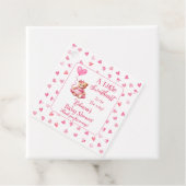 Teddy Bear Een Kleine Liefje Meisje Baby shower Bedankjes Labels (In situ)