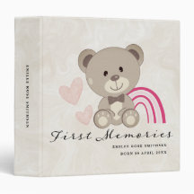 Teddy Bear Eerste Herinneringen Baby Boek Roze