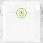 Teddy Bear Eigendomslabel (groen) Ronde Sticker (Tas)