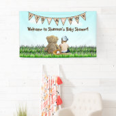 Teddy Bear en Baby Baseball Boy Baby shower Spandoek (Insitu)