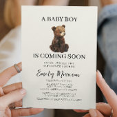 Teddy Bear en Baby Boy komen naar het Baby shower Kaart