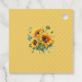 Teddy Bear en Baby shower van zonnebloemen Bedankjes Labels (Achterkant)