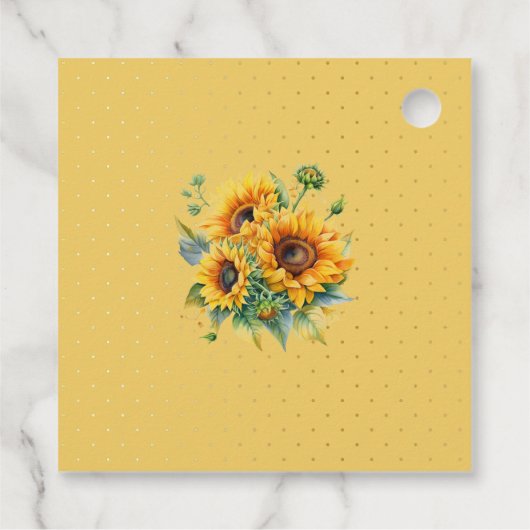 Teddy Bear en Baby shower van zonnebloemen Bedankjes Labels (Achterkant)