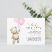 Teddy Bear en Balloons Books Request Kaart (Staand voorkant)