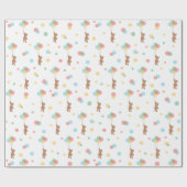 Teddy Bear en Balloons Cute Pattern Baby Gift Cadeaupapier (Vlak)