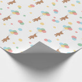 Teddy Bear en Balloons Cute Pattern Baby Gift Cadeaupapier (Hoek)